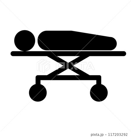 ストレッチャーに乗った人のピクトグラム 117203292