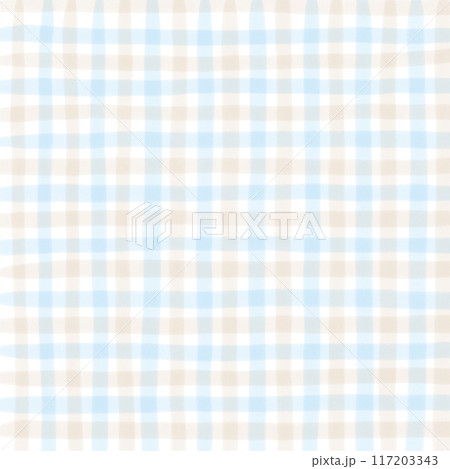 Blue Beige Gingham Check Hand Drawn Background Overlay Blue Beige Gingham Check Hand Drawn Background Overlay 117203343