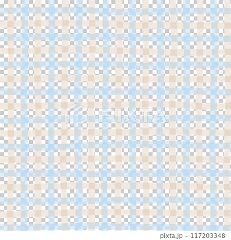 Blue Beige Gingham Check Hand Drawn Background Overlay Blue Beige Gingham Check Hand Drawn Background Overlay 117203348