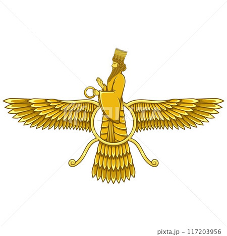 Winged disc of Zoroastrian religion Winged disc of Zoroastrian religion 117203956