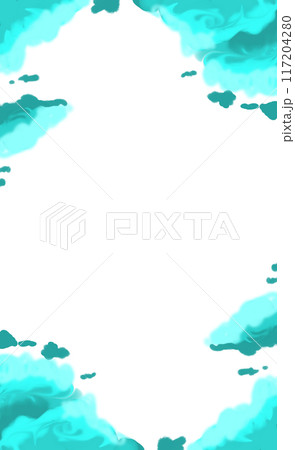 Vertical frame with blue clouds, color illustration 117204280
