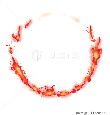 Round fire frame border illustration Round fire frame border illustration 117204338