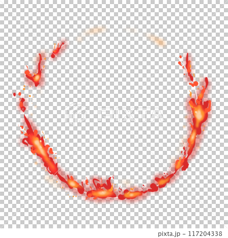 Round fire frame border illustration Round fire frame border illustration 117204338