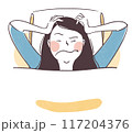 眠れずイライラする女性のシンプル手描き上半身イラスト 117204376