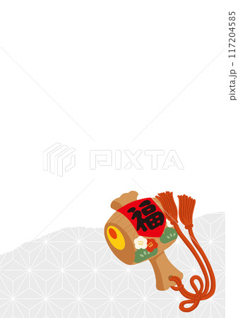 年賀状素材打ち出の小槌テンプレート 117204585