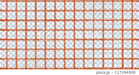 クレヨンで描く、どこか懐かしくて優しい雰囲気のチェック模様 - レトロ 117204800