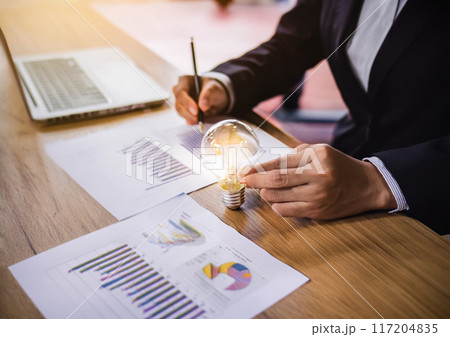 ビジネスと電球のアイデアイメージ ビジネスと電球のアイデアイメージ 117204835