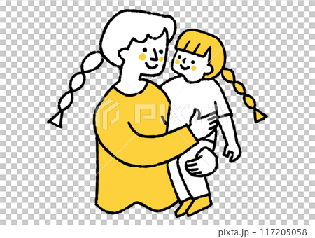 Smiling mother holding her little girl 117205058