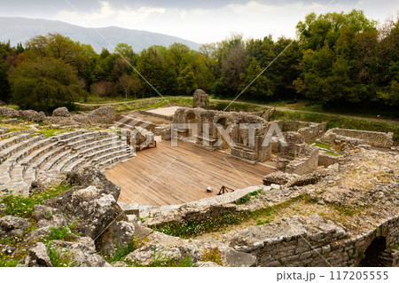 Amphitheater of ancient Baptistery at Butrint, Albania Amphitheater of ancient Baptistery at Butrint, Albania 117205555