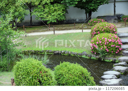 春の公園の庭園風景 117206085