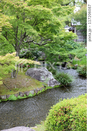 春の公園の庭園風景 117206087