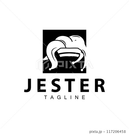 Simple colorful clown hat logo simple circus comedian equipment design template illustration 117206458