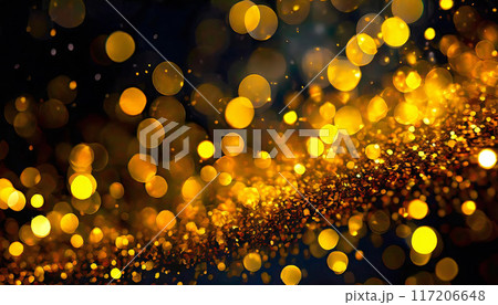 背景にボケ感のあるゴールドの輝き 背景にボケ感のあるゴールドの輝き 117206648