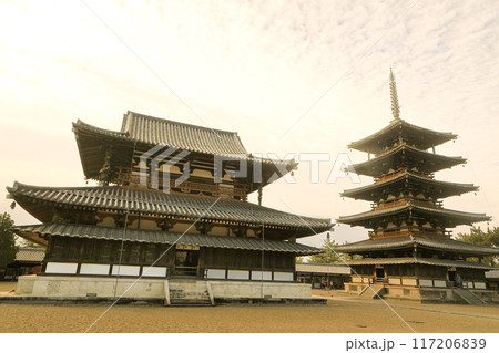 世界遺産 聖徳宗総本山法隆寺西院伽藍 金堂と五重塔 世界遺産 聖徳宗総本山法隆寺西院伽藍 金堂と五重塔 117206839
