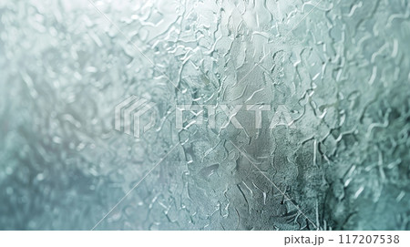 Frosted Glass Surface Texture, Close-Up Detail, High-Resolution Abstract Background for Print Design, Card, and Poster 117207538
