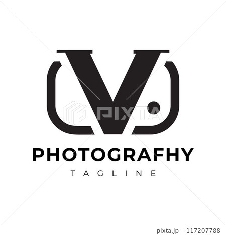 Photography Logo with Modern and Elegant Initial V Photography Logo with Modern and Elegant Initial V 117207788