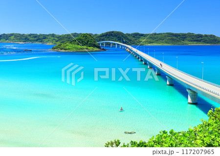 【山口県】快晴の角島大橋（海士ヶ瀬ロード） 117207965