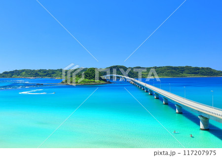 【山口県】快晴の角島大橋(海士ヶ瀬ロード) 【山口県】快晴の角島大橋(海士ヶ瀬ロード) 117207975
