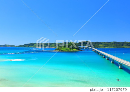【山口県】快晴の角島大橋(海士ヶ瀬ロード) 【山口県】快晴の角島大橋(海士ヶ瀬ロード) 117207979
