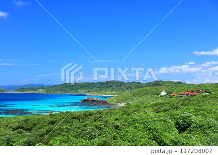【山口県】快晴の角島大浜 117208007