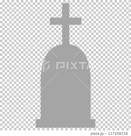 Illustration of a gravestone, a cross-design grave Illustration of a gravestone, a cross-design grave 117208258