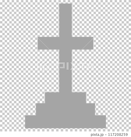 Illustration of a gravestone, a cross-design grave Illustration of a gravestone, a cross-design grave 117208259