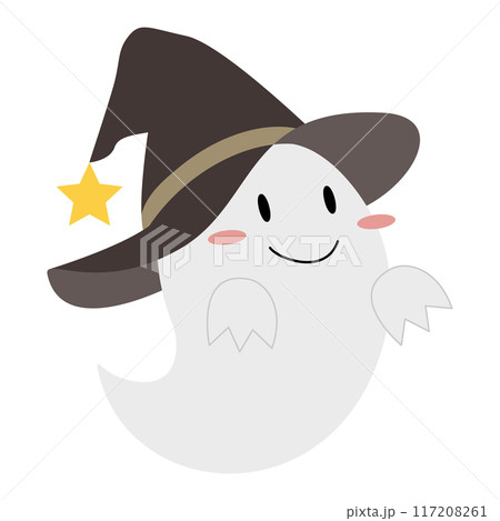 かわいい幽霊のイラスト、ハロウィンのデコレーション素材 117208261