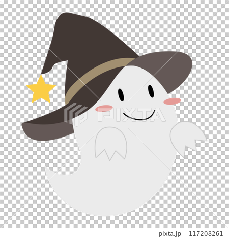かわいい幽霊のイラスト、ハロウィンのデコレーション素材 117208261