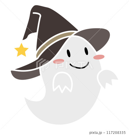 かわいい幽霊のイラスト、ハロウィンのデコレーション素材 117208335