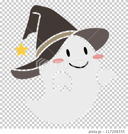かわいい幽霊のイラスト、ハロウィンのデコレーション素材 117208335