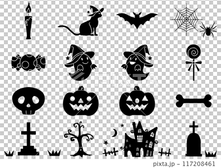 萬聖節剪影插圖集,萬聖節裝飾材料 萬聖節剪影插圖集,萬聖節裝飾材料 117208461