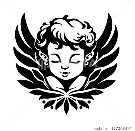 Angel Child Tattoo Design vector 117208474