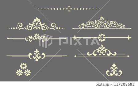 Vintage set. Floral elements for design monograms, invitations, frames, menus and labels. Graphic design of the website, cafes, boutiques, hotels, wedding invitations. 117208693