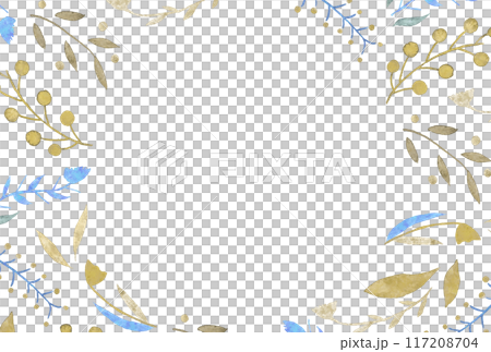 A round frame of gentle watercolor flowers 117208704