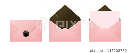 ピンクの封筒・招待状のイラスト 117208770