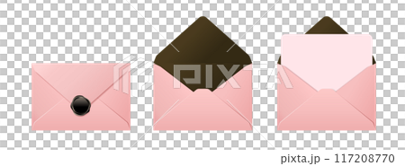 ピンクの封筒・招待状のイラスト 117208770