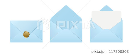 水色の封筒・招待状のイラスト 水色の封筒・招待状のイラスト 117208808