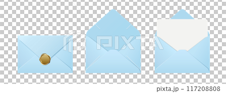 水色の封筒・招待状のイラスト 水色の封筒・招待状のイラスト 117208808