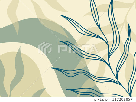 Natural cream color art leaf tropical background 117208857
