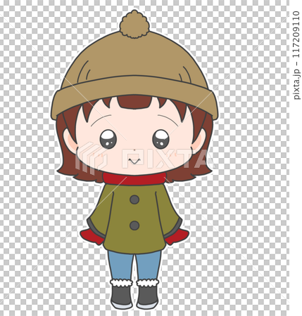 Illustration of children in winter clothes 117209110