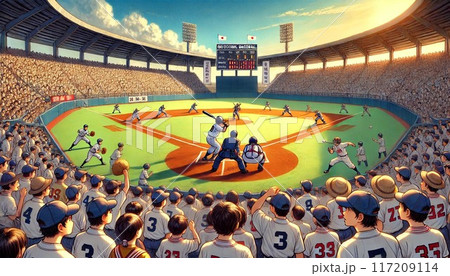 甲子園で高校野球を応援する人々 甲子園で高校野球を応援する人々 117209114