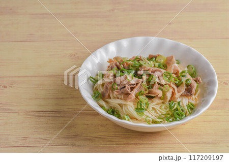 豚肉とネギの冷製ソウメン 117209197
