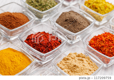 Various spices on the table Various spices on the table 117209759