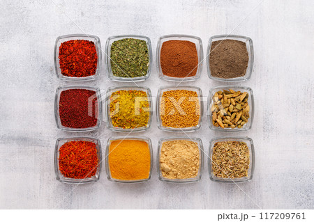 Various spices on the table Various spices on the table 117209761