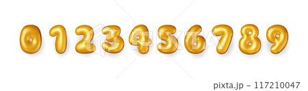 3D gold balloon numbers set isolated 3D gold balloon numbers set isolated 117210047