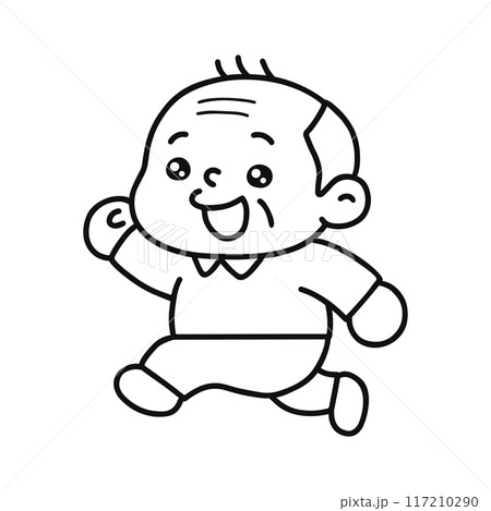 元気な高齢者・男性・線画 117210290