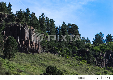 Rock formation in the Sayan mountains, Russia Rock formation in the Sayan mountains, Russia 117210874