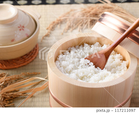 江戸おひつ （ 木製おひつ ）保存するだけでお米がツヤツヤふっくららおいしい炊き立てご飯 117211097