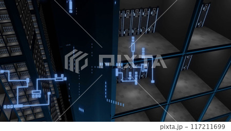 Image of financial data processing over computer servers 117211699