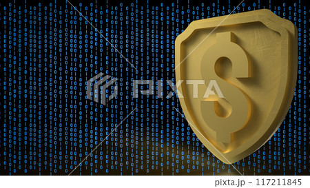 The Gold Shield for protection or security concept 3d rendering. The Gold Shield for protection or security concept 3d rendering. 117211845